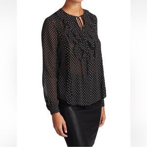 L’agence Tabitha Spade Print Ruffled Blouse Size XS